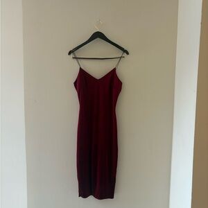 The Vintage Shop Deep Red Midi Dress